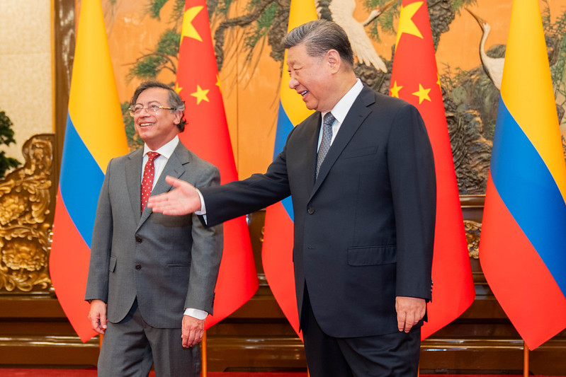 El presidente Gustavo Petro con su homológo chino Xi Jinping. Foto: Juan Diego Cano.