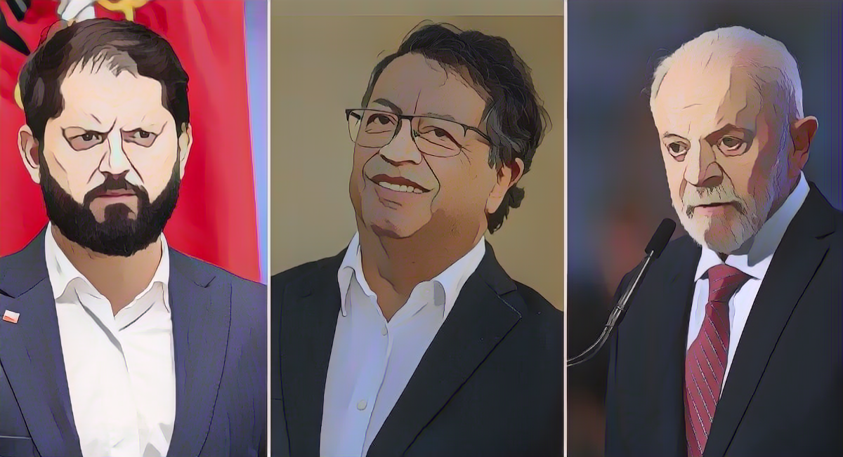 Gabriel Boric, Gustavo Petro y Luiz Inácio Lula da Silva.